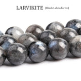 8mm Round Gemstone Beads, Larvikite Beads Per Line Approx 47 Beads