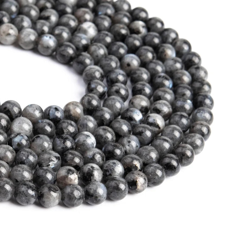 8mm Round Gemstone Beads, Larvikite Beads Per Line Approx 47 Beads