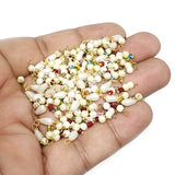 15 GRAMS PACK' SIZE APPROX 3-6 MM' MIX PACK OF GOLD POLISHED PEARL LARIA CHARMS