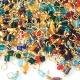 20 GRAMS MIX PACK OF GOLD BRASS PLATED  GLASS LORIAL CHARMS' SIZE 2-2.5 MM