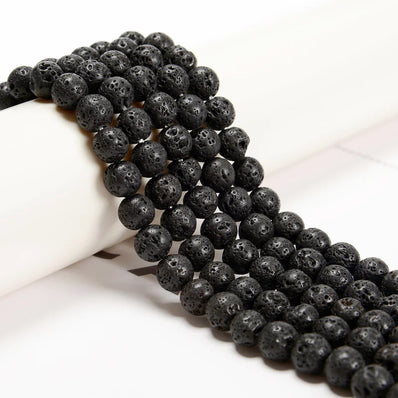 10 MM SIZE' LAVA BEADS' 46-47 BEADS APPROX SOLD BY PER LINE PACK