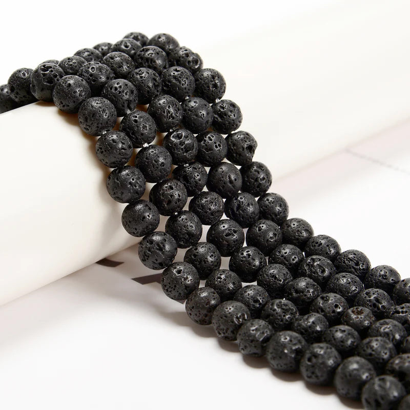 10 MM SIZE' LAVA BEADS' 46-47 BEADS APPROX SOLD BY PER LINE PACK