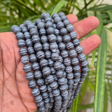 Lava Beads 8mm  corrugated trail new designs authentic Lava beads Black tone, approx 50~51 beads in a string