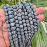 Lava Beads 8mm  corrugated trail new designs authentic Lava beads Black tone, approx 50~51 beads in a string