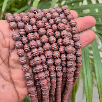 Lava Beads 8mm  corrugated trail new designs authentic Lava beads copper tone, approx 50~51 beads in a string