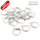 10 PAIRS PACK' SUPER QUALITY' LONG LASTING SILVER POLISHED' LEVER BACK ROUND FRENCH HOOK