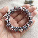 15–17mm Indian Handmade Lampwork Glass Beads – Floral & Swirl Design | Per Set