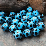 10 PIECES PACK' SIZE APPROX 10x12 MMHANDMADE POLKA DESIGN LAMPWORK BEADS