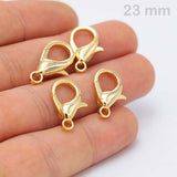 6 PCS' GOLD PLATED 23 MM BIG SIZE' LOBSTER CLASPS FOR JEWELLERY MAKING