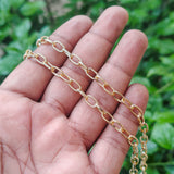 8x5mm Lite Gold Iron Alloy Chain – 1 Piece (80–85 cm) | DIY Jewelry Making Link Chain