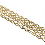 4x3mm Lite Gold Iron Alloy Chain – 2 Pieces Pack (80–85 cm Each) | Jewelry Making DIY Chain