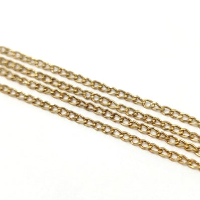 2.6-3 mm Antique Gold Iron Alloy Chain – 2 Pieces Pack (80–85 cm Each) | DIY Jewelry Making Chain