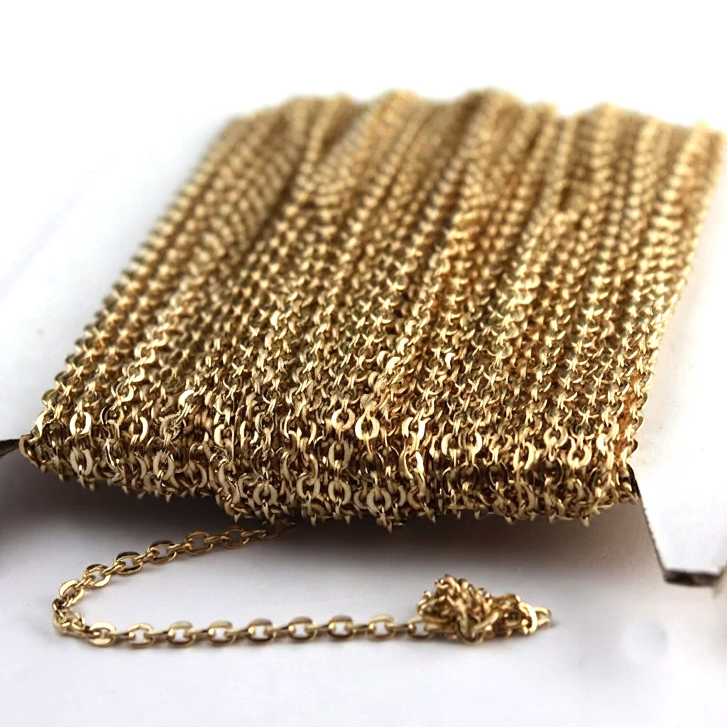 3x2.5mm Antique Gold Iron Alloy Anchor Chain – 2 Pieces Pack (80–85 cm Each) | DIY Jewelry Making Chain