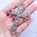 Big Silver Oxidized Cross Pendants for jewelry making Per Piece Pack