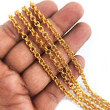 GOLD POLISHED CHAINS' SIZE APPROX ' 3-4 MM CHAIN LENGTH APPROX 85-90 CM SOLD BY 1 PIECE CUTTING PACK