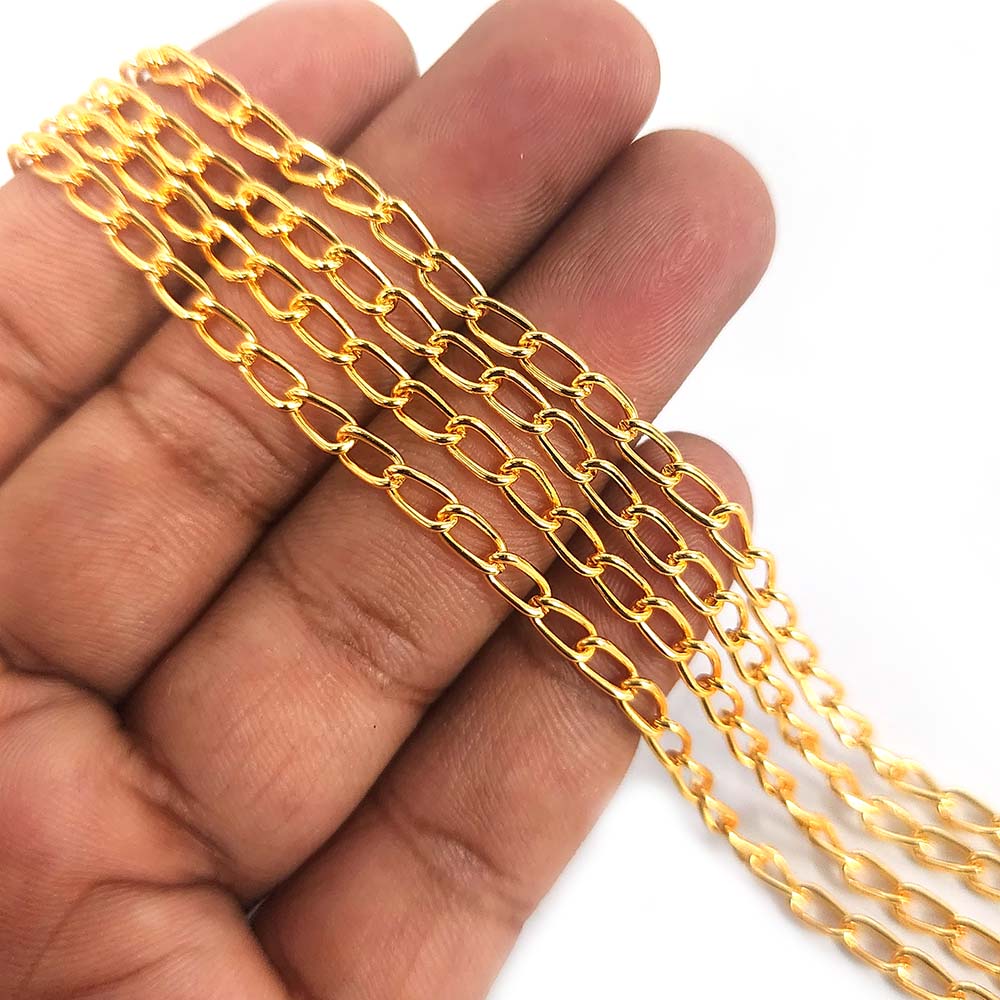 3METER FULL LENGTH 2.5MM JEWELRY MAKING CHAIN, Gold PLATED – Madeinindia  Beads
