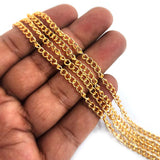 GOLD POLISHED CHAINS' SIZE APPROX ' 3-4 MM CHAIN LENGTH APPROX 85-90 CM SOLD BY 2 PIECES CUTTING PACK