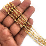 GOLD POLISHED CHAINS' SIZE APPROX ' 3.5-4 MM' CHAIN LENGTH APPROX 85-90 CM SOLD BY 2 PIECES CUTTING PACK