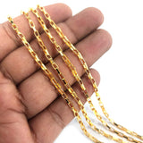 GOLD POLISHED CHAINS' SIZE APPROX ' 4x2 MM CHAIN LENGTH APPROX 90-95 CM SOLD BY 1 PIECE CUTTING PACK