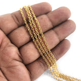 GOLD POLISHED CHAINS' SIZE APPROX ' 2-3 MM CHAIN LENGTH APPROX 90-95 CM SOLD BY 2 PIECES CUTTING PACK