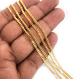 GOLD POLISHED CHAINS' SIZE APPROX '2-3 MM CHAIN LENGTH APPROX 90-95 CM SOLD BY 2 PIECES CUTTING PACK-