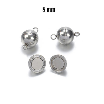 8mm Acrylic Magnetic End Cap Clasp, Acrylic Magnetic Clasp, Eight Finishes  to Chose From, Glue-in Magnetic Clasps 