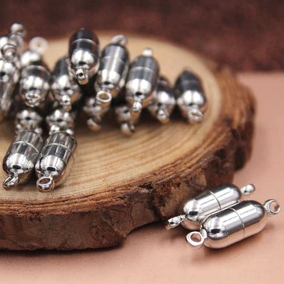 1 PIECE PACK' 17x5 MM STAINLESS STEEL CYLINDRICAL MAGNETIC CLASP