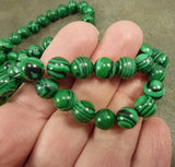 MALACHITE' 8 MM ROUND SMOOTH' 46-48 BEADS AAPROX SOLD BY PER LINE PACK