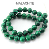 MALACHITE' 8 MM ROUND SMOOTH' 46-48 BEADS AAPROX SOLD BY PER LINE PACK