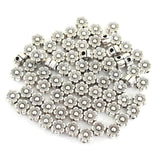 Antique Silver Flat Daisy Flower Spacer Beads (5x3mm) – Pack of 50