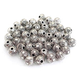 Antique Silver Textured Round Mesh Spacer Beads (6mm) – Pack of 30