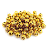 Antique Shiny Gold Plated Corrugated Round Spacer Beads (5mm) – Pack of 50
