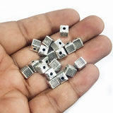 20 PIECES PACK' 6 MM' SILVER OXIDIZED GERMAN SILVER BEADS USED IN DIY JEWELLERY MAKING
