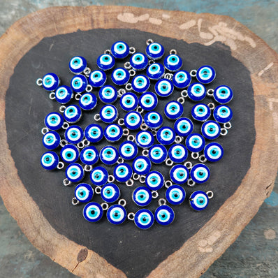 7 PIECES Pack' Evil eye Charms Silver Polished charms for jewelry making