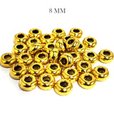 10 PIECES PACK' 8 MM APPROX' SOLID ROUNDEL SPACER GOLD POLISHED BEADS