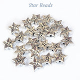 10 PIECES PACK' 10 MM'  STAR SILVER OXIDIZED GERMAN SILVER BEADS USED IN DIY JEWELLERY MAKING