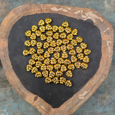 20 PIECES PACK' 6x8 MM APPROX SZIE' GOLD POLISHED MINIMILISTIC LEAF BEADS