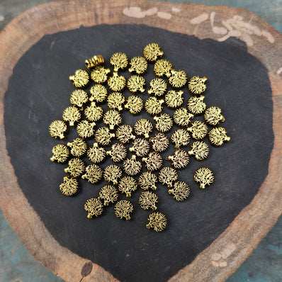 20 PIECES PACK' 7x8 MM APPROX SIZE GOLD POLISHED MINIMILISTIC TREE OF LIFE BEADS