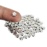 50 PIECES PACK' 4 MM SIZE APPROX' MINI FLOWER SILVER OXIDIZED BEADS
