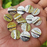 10 PCS LOT, SILVER OXIDIZED'  SPACER BEADS GERMAN SILVER MATERIALS IN SIZE ABOUT 14 MM