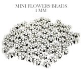 50 PIECES PACK' 4 MM SIZE APPROX' MINI FLOWER SILVER OXIDIZED BEADS