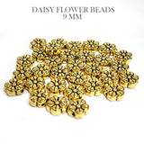 10 PIECES PACK' 9 MM SIZE APPROX' DAISY FLOWER GOLD OXIDIZED BEADS
