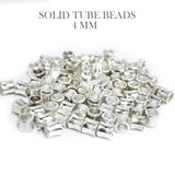 30 PIECES PACK' 4 MM SIZE APPROX' SOLID TUBE SILVER BEADS