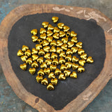 30 PIECES PACK' 7 MM APPROX SIZE GOLD POLISHED MINIMILISTIC HEART BEADS