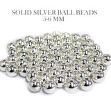 30 PIECES PACK' 5-6  MM SIZE APPROX' SOLID BALL SILVER  BEADS
