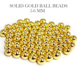 30 PIECES PACK' 5-6 MM SIZE APPROX' SOLID BALL' GOLD POLISHED BEADS