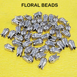 25 PIECES PACK' 9x5 MM' FLOWER SHAPED' SILVER OXIDIZED GERMAN SILVER BEADS USED IN DIY JEWELLERY MAKING