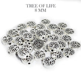20 PIECES PACK' 8 MM APPROX' TREE OF LIFE SILVER OXIDIZED BEADS