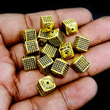 10 PIECES PACK' 8-9 MM' GOLD OXIDIZED GERMAN SILVER BEADS USED IN DIY JEWELLERY MAKING