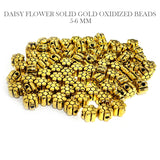 25 PIECES PACK' 5-6 MM SIZE APPROX' DAISY FLOWER GOLD OXIDIZED BEADS